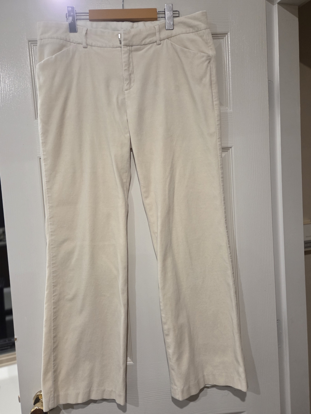 Gap Y2K Ivory Velvet Straight Leg Pants Size 14